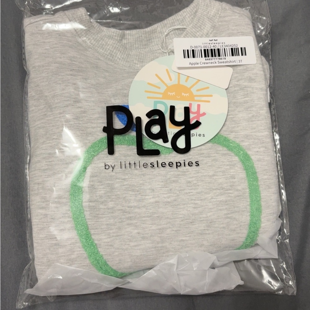 Little Sleepies Gray Apple Crewneck